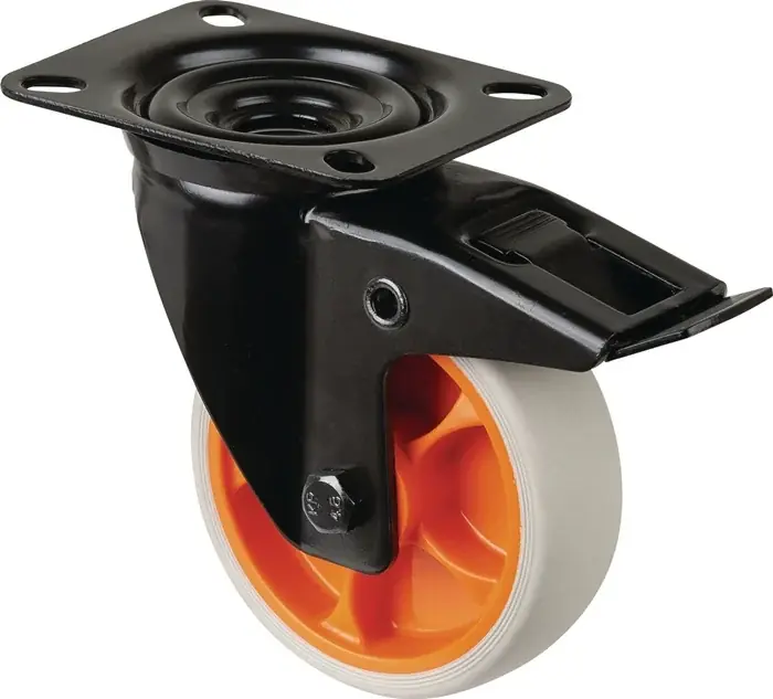 Solange Der Vorrat Reicht Lenkrolle m.Festst.D.80mm Trgf.100kg m.Festst.Gum.104x80mm hellgrau BS ROLLEN