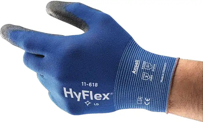 Handschuhe HyFlex® 11-618 Gr.8 blau/schwarz EN 388 PSA II Nyl.m.PU ANSELL VE: 12 Paare Begrenztes Angebot