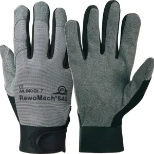 Kunstlederhandschuhe RewoMech 640 Gr.9 schwarz/grau Kunstleder/Elastan VE: 10 Paare Highlight
