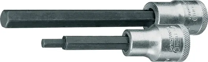 Markenprodukt Steckschlüsseleinsatz IN 19 1/2 Zoll Innen-6-kant SW 6mm L.140mm GEDORE