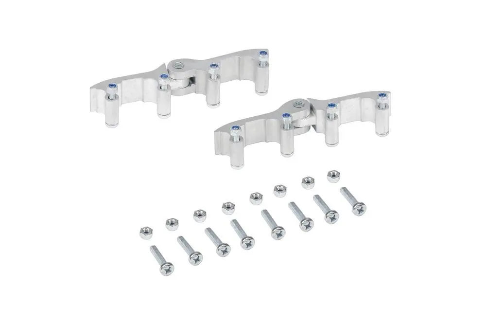 HYMER Ersatzteilset Scharniere für Sprossenstehleitern, für Holmgröße 60 mm, 2 Scharniere inkl. Befestigungsmaterial Geprüft