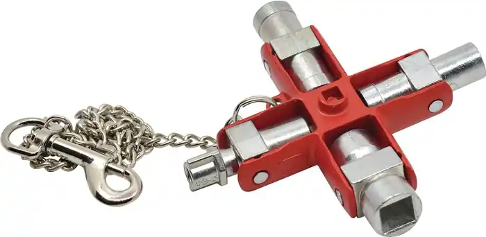 Meistverkauft Doppel-Schaltschrankschlüssel SuBMaster 9 in 1 14 Funktionen m.Karab.h.an Kette