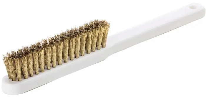 Feinbürste L.225mm 0,15mm Messingdraht gewellt 4-reihig LESSMANN Preisreduziert