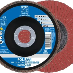 Echt Fächerscheibe POLIFAN A-COOL SG INOX+ALU D.125mm K.60 fl.INOX/Aluminium NK VE: 10 Stück