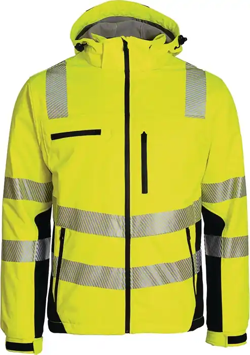 Expressversand Winter-Warnschutzsoftshelljacke Gr.L gelb-schwarz PREVENT TRENDLINE