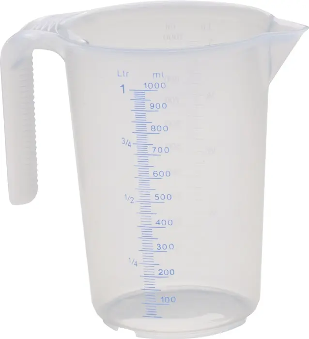 Super-Preis Messkanne 1000 ml PP transp.D117xH165mm Griff offen HÜNERSDORFF