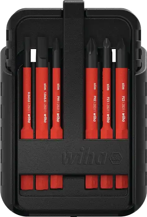 Wechselklingensatz slimBit electric 12-tlg.Schlitz/PH/(+/- PZD)Torx® WIHA Geprüft