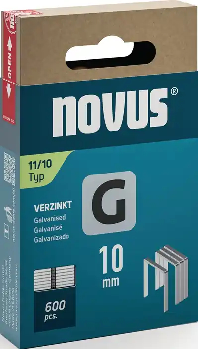 Flachdrahtklammer G Typ 11 B10,6xL10mm Draht-B.1,25mm 600 St.NOVUS Top-Seller