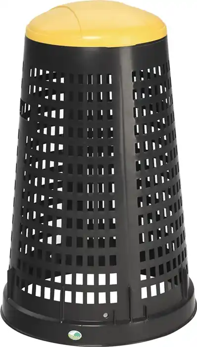 Korbständer D525xH880mmPP schwarz Deckel gelb f.120l Säcke Finale Aktion