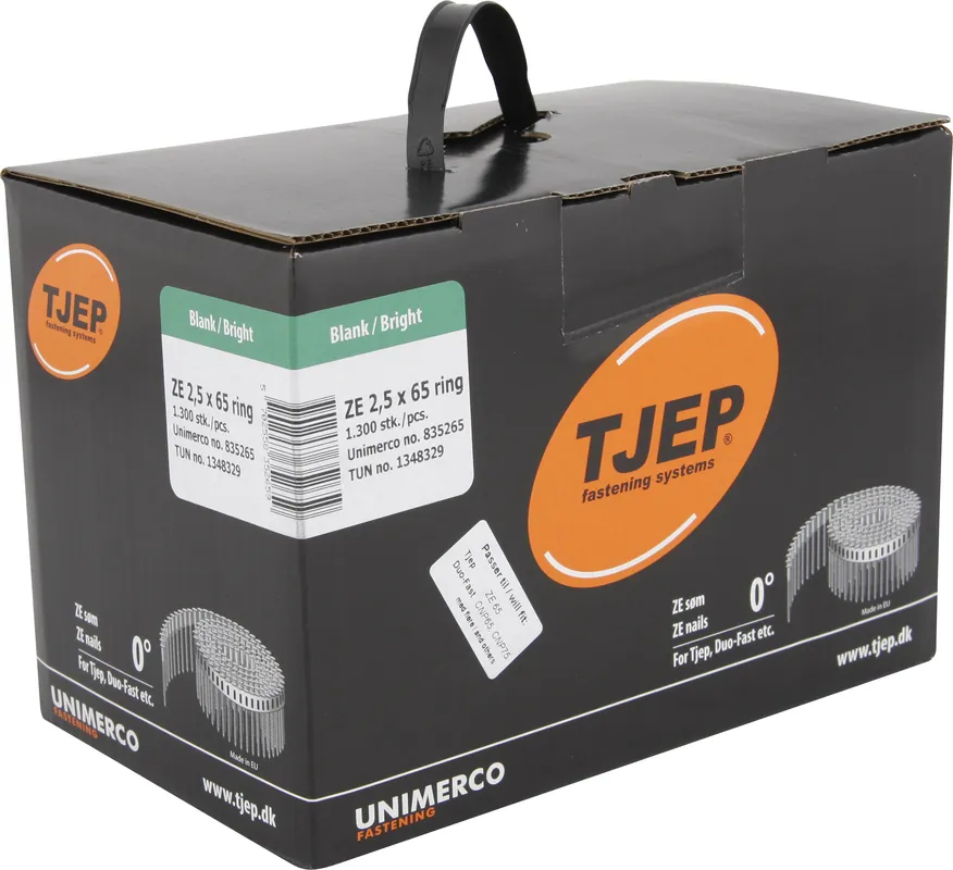 Markenware TJEP ZE25/65 Rillennagel blank Rundkopf. Box 1.300 Stk.