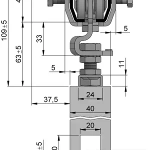 Schiebetorgarnitur SP300D101 verzinkt,blau L.2000mm Saisonangebot