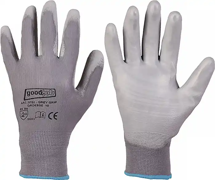 Handschuh GREY GRIP Gr.9 grau EN 420/EN 388 PSA II GOODJOB VE: 12 Paare Garantierte Lieferung