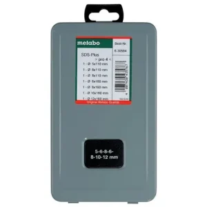 Hammerbohrersatz SDS-plus Pro 4 7-tlg.SDS-Plus Ku.-Kass.METABO Nur Heute