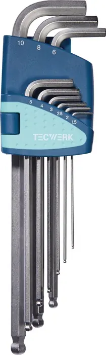Winkelschraubendrehersatz 9-tlg.Ku.-Halter SW 1,5-10mm lang Kugelk.TECWERK Billig