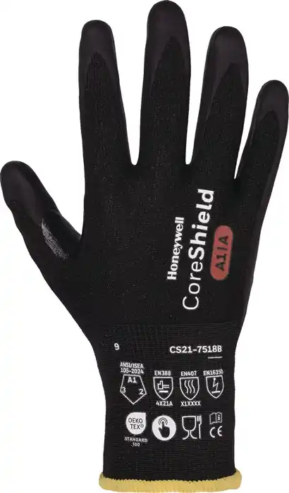 Super-Preis Schnittschutzhandschuhe CORESHIELD 18G BLACK Gr.9 schwarz EN 388,EN 407,EN 36350 VE: 10 Paare