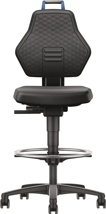 Arbeitsdrehstuhl Rl.+Fußring Supertec schwarz Grifffarbe blau 580-860mm TECWERK Jetzt Kaufen