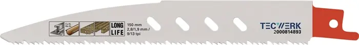 Säbelsägeblatt L.150mm B.19mm TPI 9/13 2,8/1,9mm 5 St./Karte TW Sonderangebot