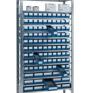 Heißes Angebot Steckregal H2000xB1000xT400mm Grundregal 14 Stahl-Bd.90x3,15x4 blau TECWERK