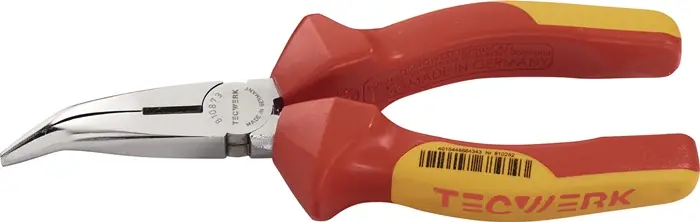 Top-Seller Flachrundzange L.200mm 40Grad gew.VDE Mehrkomp.-Hüllen TECWERK