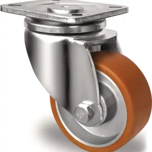 Lenkrolle D.100mm Trgf.250kg PU Platte L100xB85mm Farbe Rl.braun TECWERK Solange Der Vorrat Reicht