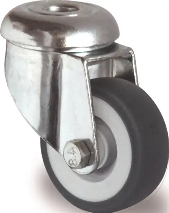 Lenkrolle D.100mm Trgf.100kg m.Rückenloch Gleitlager Gum.grau TECWERK Sale