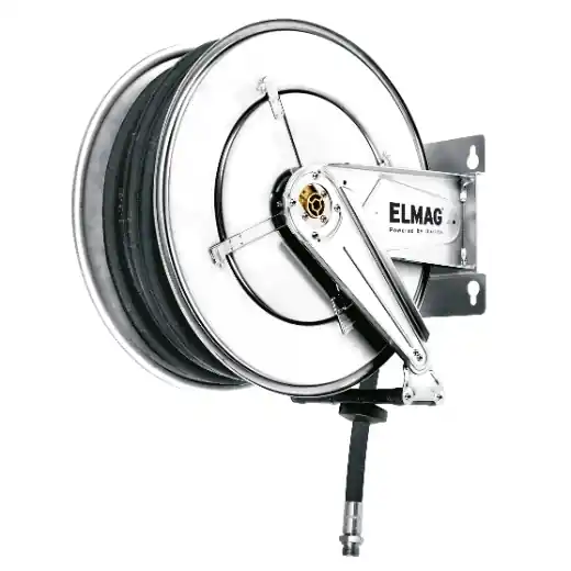 Schneller Versand ELMAG INDUSTRIE Schlauchaufroller Edelstahl "432/32" - für Druckluft u. Heißwasser 130°C
