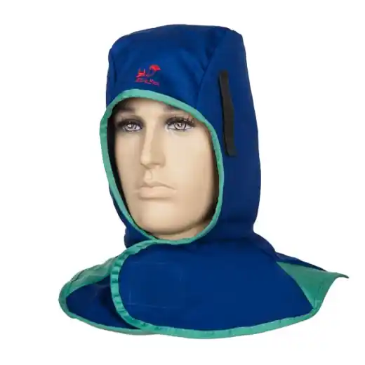 ELMAG Schweißerhaube blau aus feuerfester Baumwolle - WELDAS Aktuell