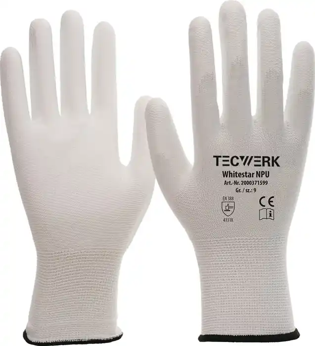 Preisknaller Handschuhe Whitestar NPU Gr.8 (L) weiß EN 388 PSA II TECWERK VE: 12 Paare