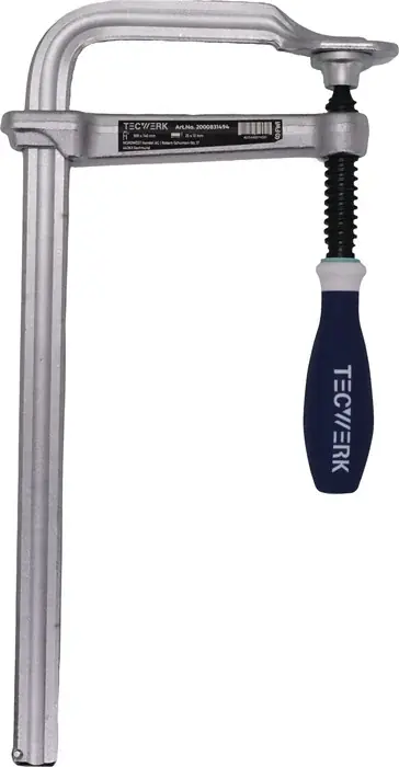 Ganzstahlschraubzwinge Spann-W.250mm A.120mm 3-K-Griff TECWERK Sichere Zahlung