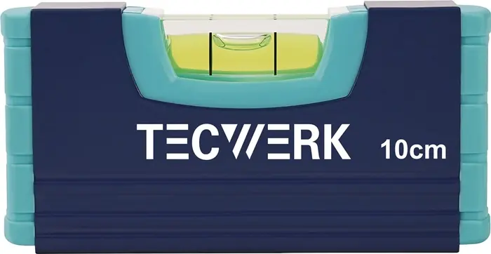 Aktuell Wasserwaage 10cm Alu.blau ± 1,0 mm/m TECWERK
