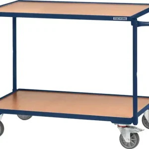 Tischwagen 2 Ladeflächen L850xB500mm saphirblau Trgf.300kg Bügel waager.TECWERK Finale Aktion