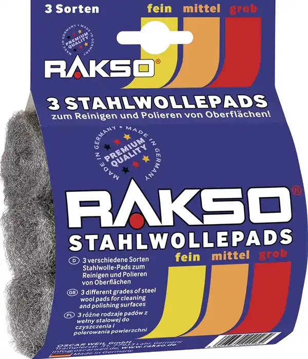 Stahlwollepad fein/mittel/grob 00/1/3 3x16g RAKSO Sonderaktion