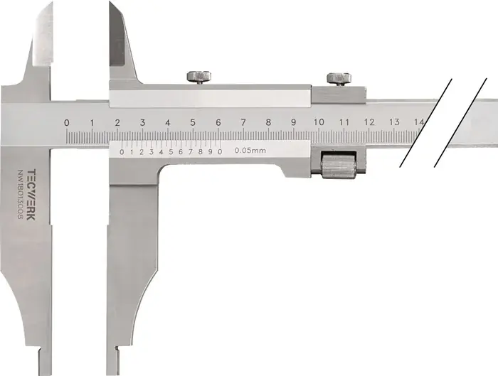 Werkstattmessschieber DIN 862 800mm m.Spitzen Schnabel-L.150mm TECWERK Highlight