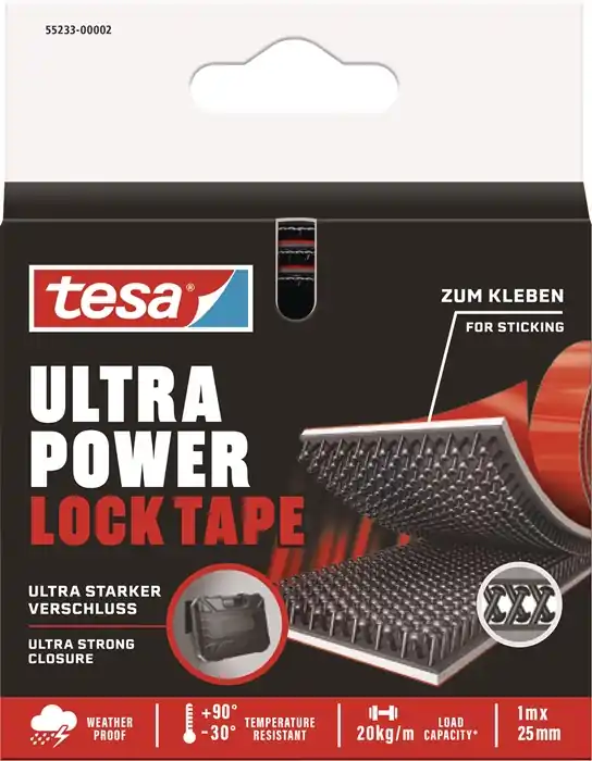 Klettband Ultra Power Lock Tape 55233 schwarz L.1m B.25mm TESA VE: 48 Rollen Begrenztes Angebot