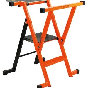 MONDELIN Multi-X Leiter-Tritt-Plattform – 4 in 1: Trittleiter, Werkbank, Sägebock, Werkzeugablage Knallerangebot
