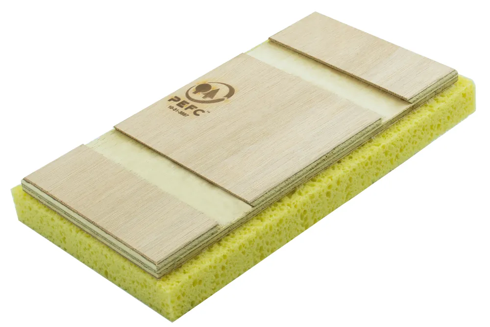 MONDELIN Reibbrett – 180 x 330 mm – Schwamm & Holz – Hochwertige Holzqualität Markenprodukt
