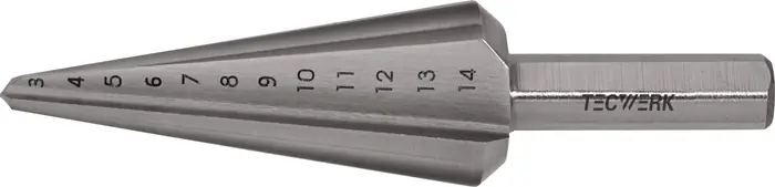 Heißes Angebot Blechschälbohrer Bohrber.3-14mm HSS-Co Gesamt-L.58mm Z.2 TECWERK
