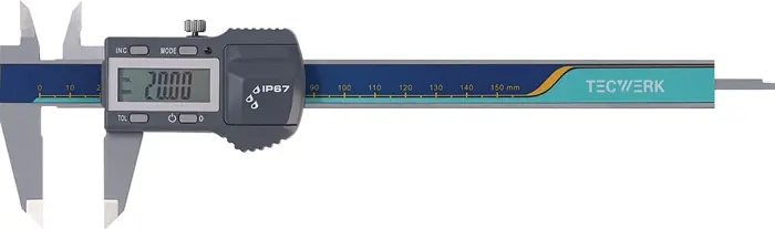 Echt Messschieber DIN 862 IP67 150mm dig.m.Toleranzfunktion eck.TECWERK