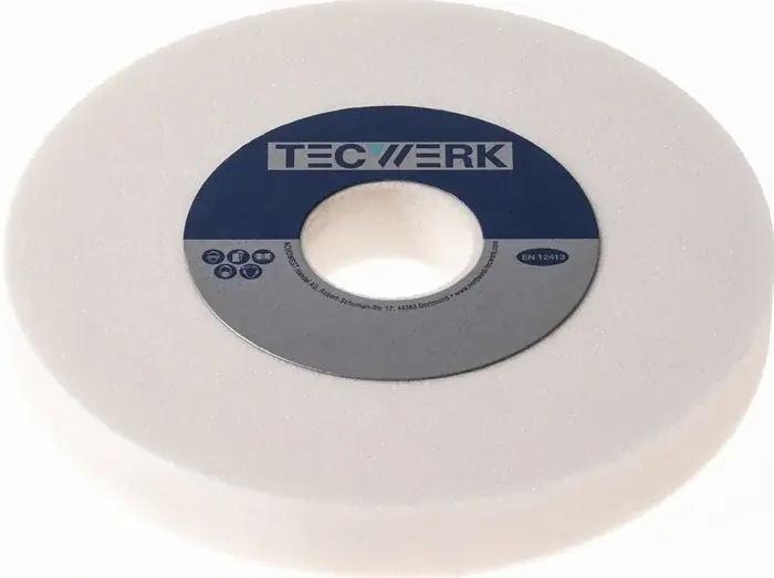 Schleifbockscheibe Ø200xB32x51mm 80 Form A m.Aussparung Edelkorund weiß TECWERK Begrenztes Angebot