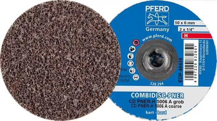 Vliesronde CD PNER-W 5006 A G D.50mm K.G (grob) B.6mm H (hart) 19100min-¹ PFERD VE: 25 Stück Angebot