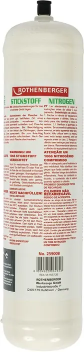 Ausverkauf Stickstoffflasche Stickstoff 950ml 110bar ROTHENBERGER