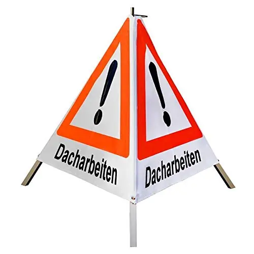 NESTLE Warnpyramide 70 cm, ohne Federzahn, Symbol Ausrufezeichen, Text nach Wahl Jetzt Kaufen
