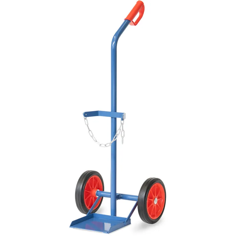 Nur Heute fetra Stahlflaschenkarre pulverbeschichtet blau RAL 5007 für 1 Stahlflasche 20, 40 oder 50 Liter Inhalt - Ø 204-229 mm