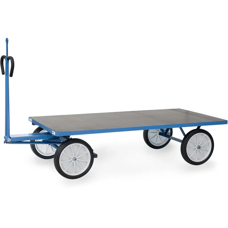 Expressversand fetra Handpritschenwagen pulverbeschichtet blau RAL 5007 mit Zugöse