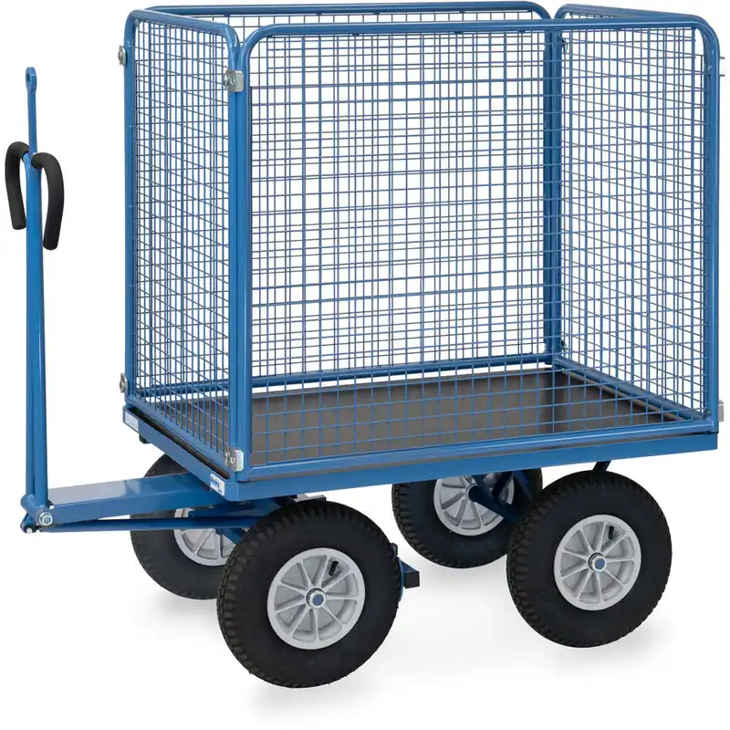 Beliebt fetra Handpritschenwagen pulverbeschichtet blau/RAL 5007 Wände 1000 mm mit Zugöse