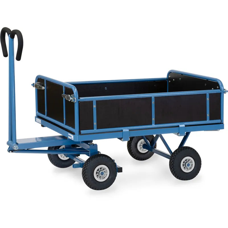 Angebot fetra Handpritschenwagen pulverbesichtet blau RAL-5007 3 Bordwände abklappbar