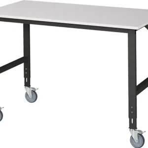 Werktisch B2000xT1000xH910-1230mm Arbeitsplatte Melamin Gestell grau RAU Markenware