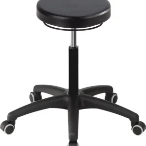 Top-Preis Drehhocker m.Rl.PU-Schaum schwarz Sitz-H.420-550mm Hocker MEY