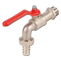 Sofort Bestellen Spundloch-Auslaufhahn - Messing vernickelt - AG G 1/2" bis G 3/4" - Schlauch-Ø innen 13 bis 19 mm - PN bis 15