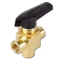 Hochdruck-Kugelhahn - Messing - L-Bohrung - Innengewinde NPT 1/8" bis NPT 1/2" - PN 0 bis 172 Heißes Angebot